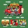 Miniature Pickup Taco Truck Diy Street Food Pizza Shop Educational Building Blocks Toy For Kids