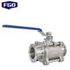 FGO 304 Stainless Steel 3-Piece Quick-Install Ball Valve