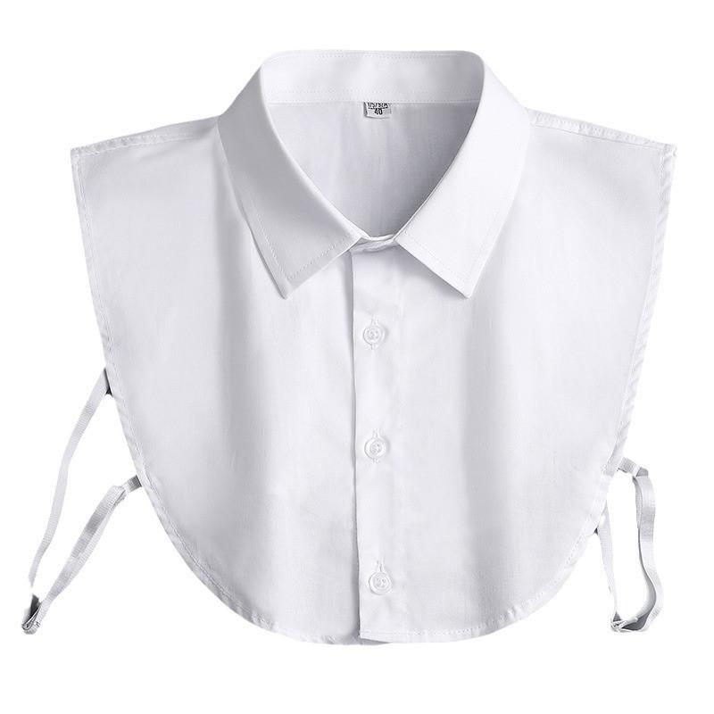 Fake Shirt Tie,  Women's Top Half Pointed Collar Round Neck Shirt