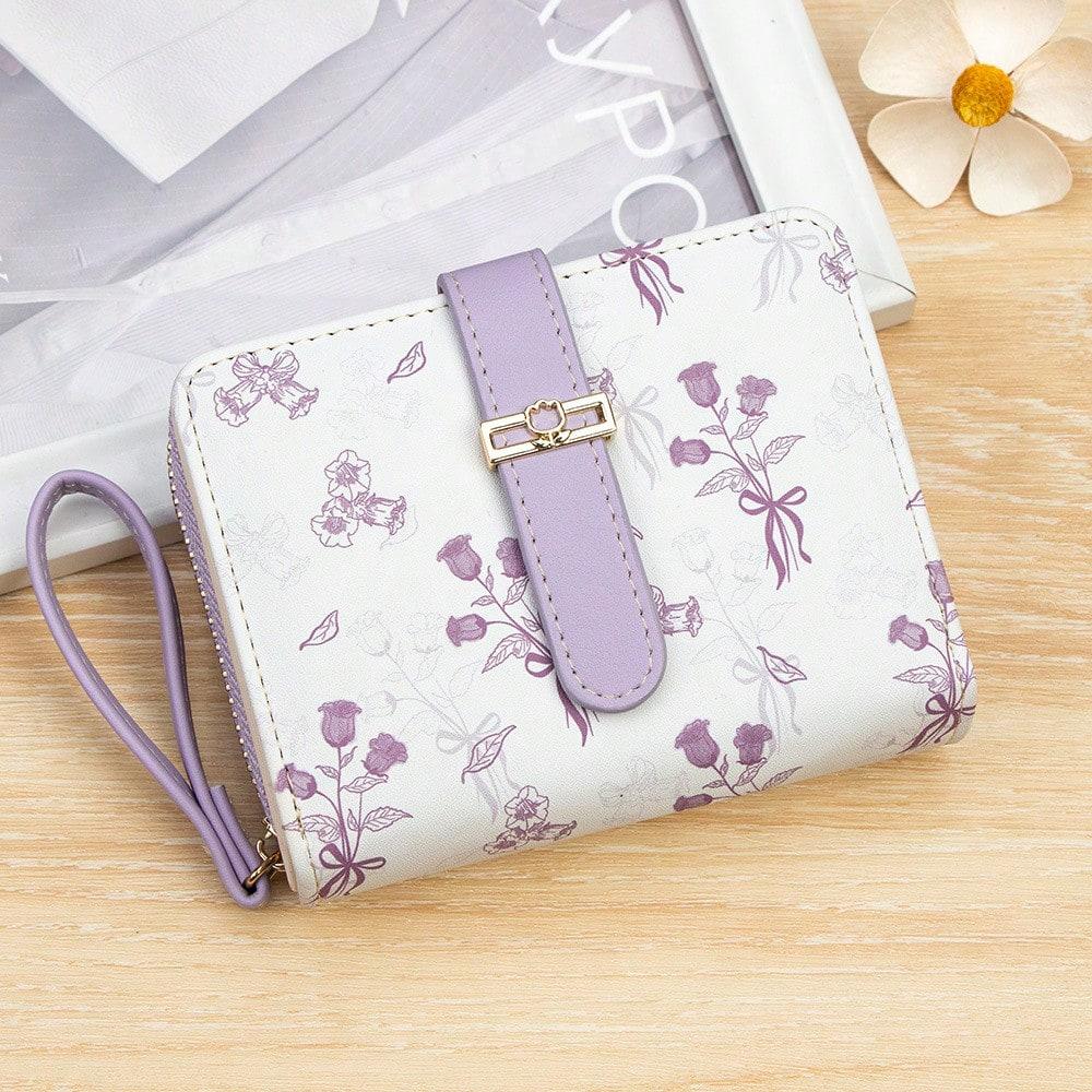 Version Coréenne Petit Portefeuille Court Frais pour Femmes Boucle Mode Fermeture Éclair Sac à Monnaie Grande Capacité gray