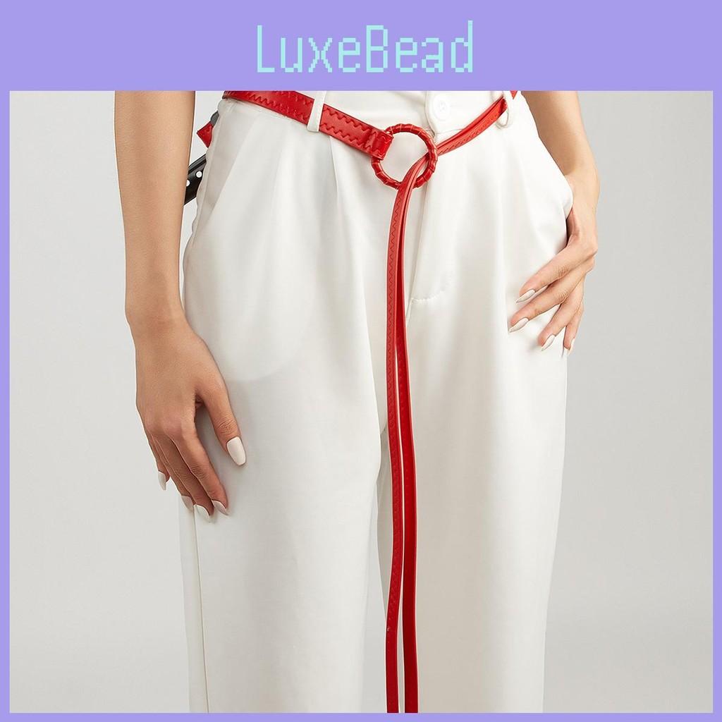 Solid Fashion Color Round Buckle Decoration Women Casual Belt For Use Daily