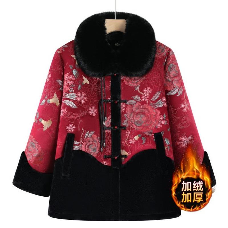 Winter padded jacket female old lady padded jacket style temperament winter high-end coat