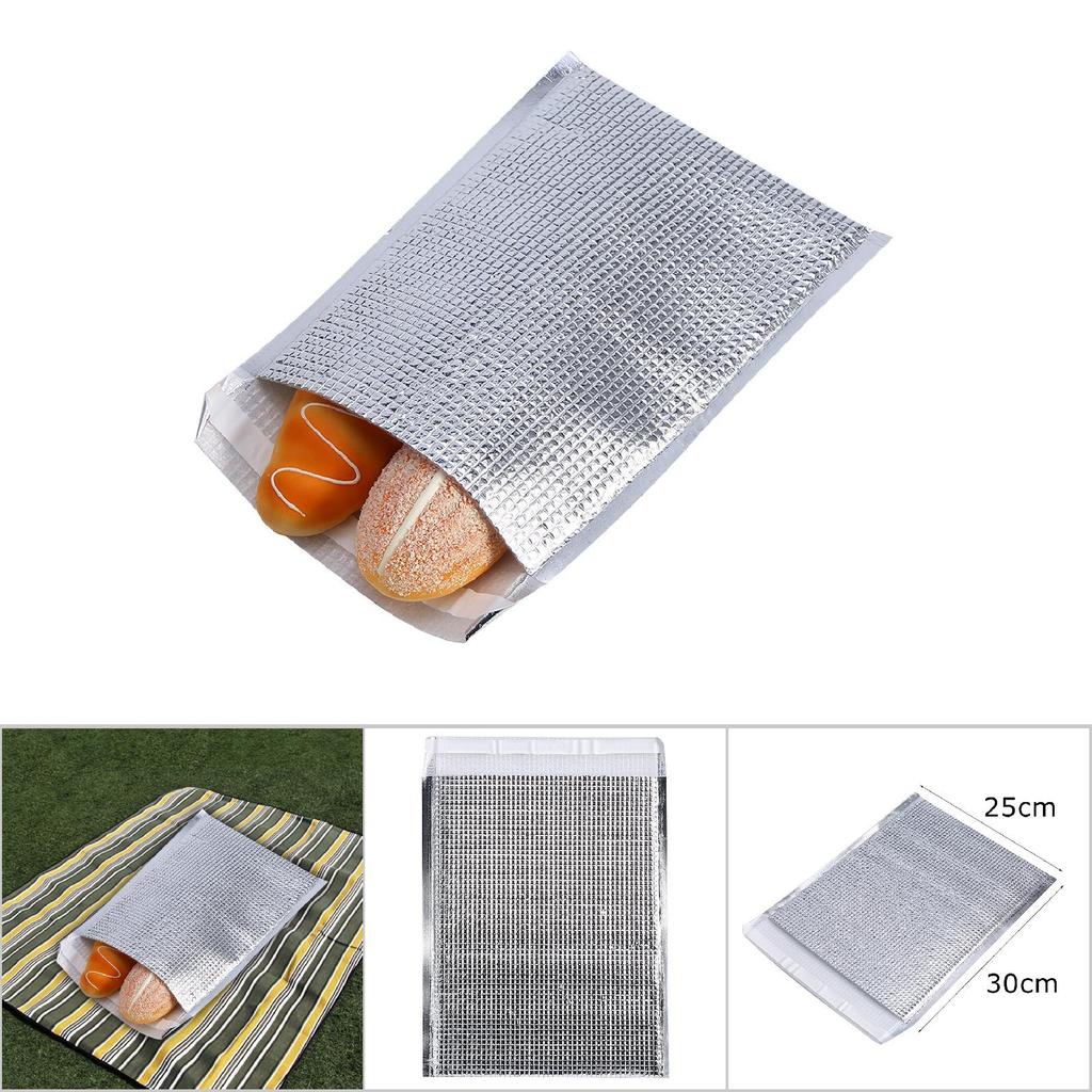 10 stücke set Einweg Aluminium Folie Isolierte Lebensmittel Lagerung Tasche Thermische Kühler Silber (20 * 25cm)