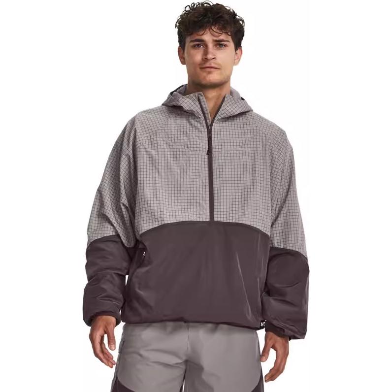 Under Armour Rush Colorblock Half-Zip Web-Hoodie Herren Trainingssportbekleidung Oberteile Grau 1379678-294