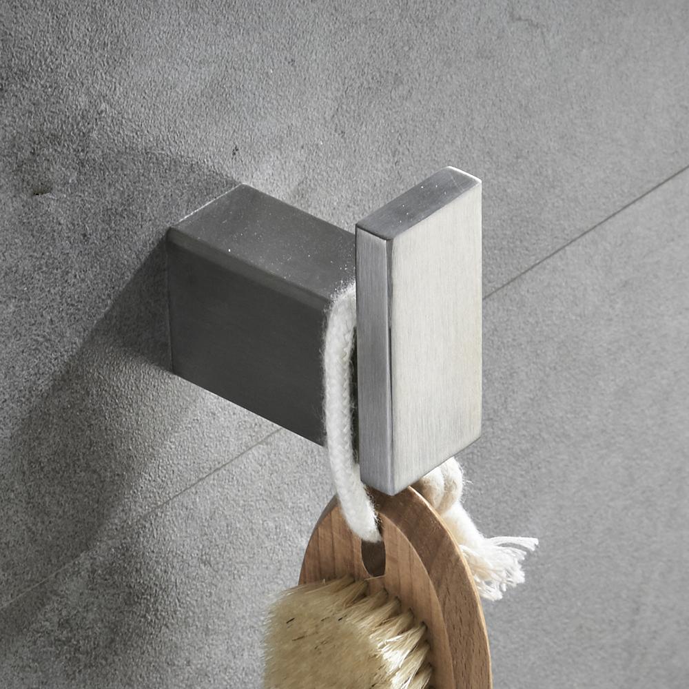 Robe Hooks Stainless Steel 304 Hooks for Hanging Clothes Hook Door Wall Hooks Square Bathroom Accessories Towel Hook 610001