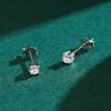 Modian Moissanite Ädelsten Klar D Färg 925 Sterling Silver Små Tiny Bländande Stud Örhängen För Kvinnor Bröllop Fina Smycken