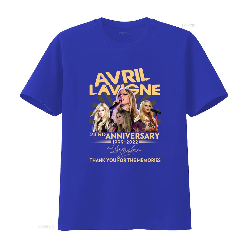 Avril Lavigne 23rd Anniversary 1999 2022 Thank You For The Memories Black T Shirt Full Size vintage Washed homme Stretched