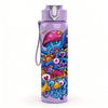 1PC Psychedelic Swirl Graffiti Doodle Pattern 750ml Color Plastic Sports Water Bottle Leakproof Flip Straw Lid Suitable for Sports Office Home Use