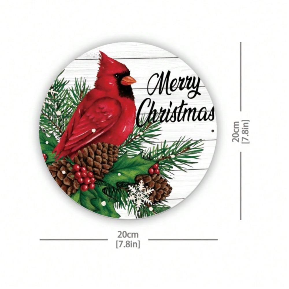 Vintage Red Cardinal Bird Metal Tin Sign 8 Inch Retro Wall Art for Home Bar Decor