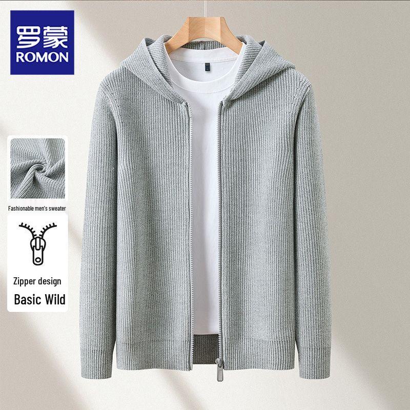 

Men s Casual Hooded Zipper Knitted Cardigan 3XL