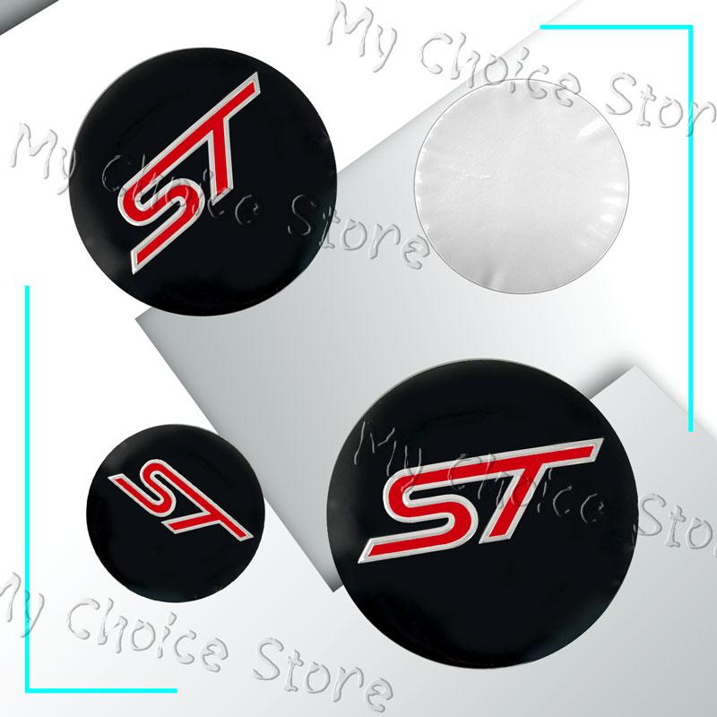 

4Pcs 56mm/54mm ST Emblem Car Wheel Center Hub Cap Car Rim Covers Sticker Decor For Ford Focus Fiesta Ecosport Edge Mondeo