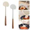 Silicone Kitchen Stir Fry Spoon Wooden Handle Cooking Spatula  Kitchen Tool Cooking Accessories