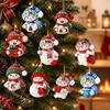 2D Flat Christmas Pendant Snowman Figure Tree Hanging Decor Wooden Snowman Decor  New Year Decor