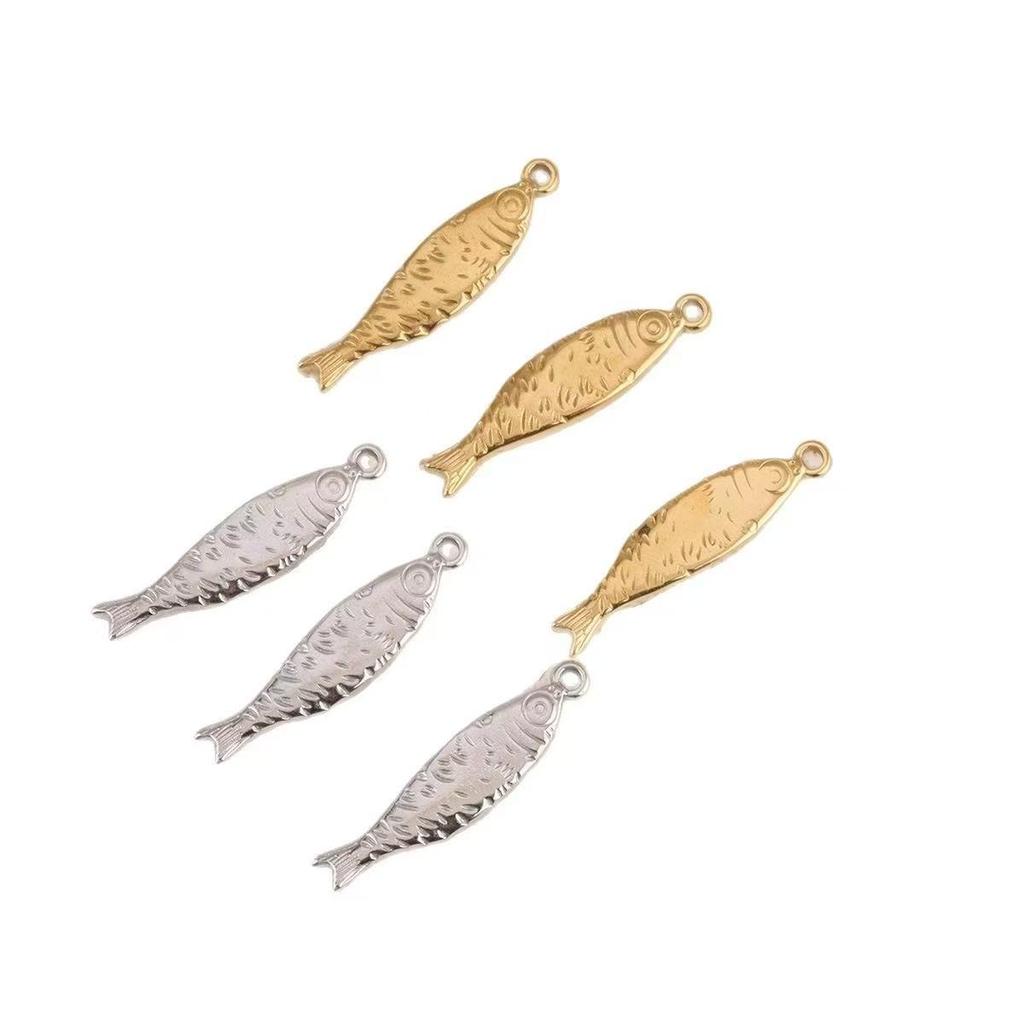 Stainless Steel Gold-Plated Fish Pendant - Durable, Handmade, Color-Retaining Jewelry Accessory