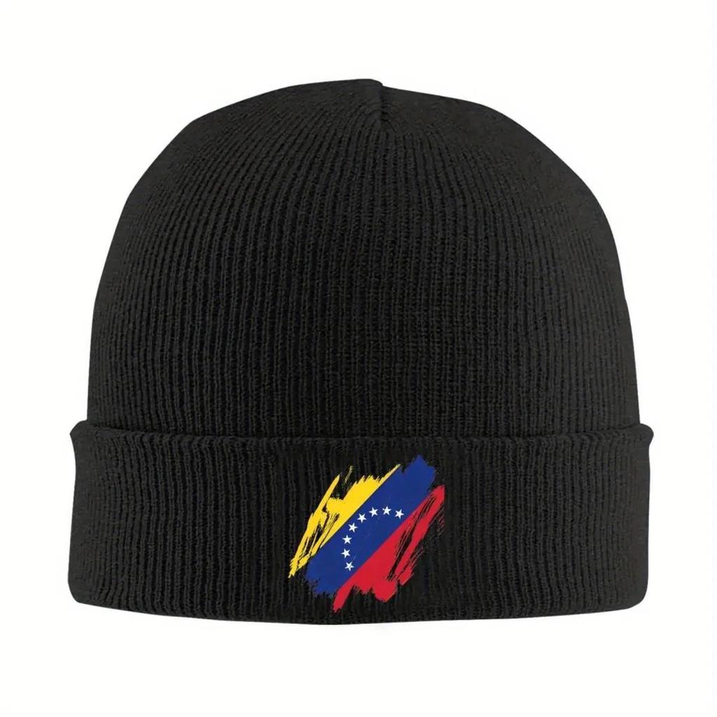 Venezuela Flag Beanie Hats Libre Knit Hat Gym Elastic Adult Unisex Caps Spring Graphic Funny Bonnet Hats Gift
