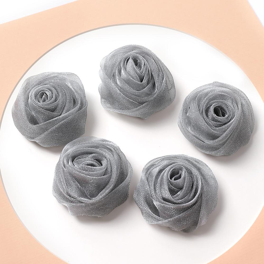 3/5Pcs Chiffon Artificial Flowers Heads 5CM Fake Flower for Home Decor Wedding Decoration Bridal Clothing Crafts Gifts Accessory