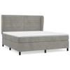 Sommier à lattes et matelas - Maison Exclusive - 160x200cm - Velours gris clair - Tête de lit réglable