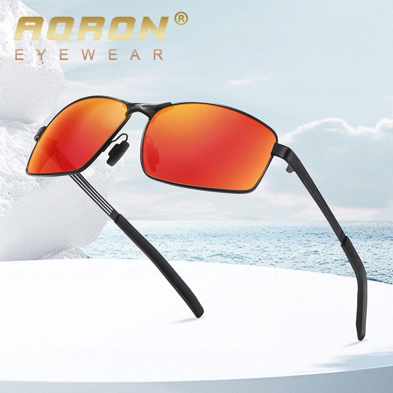 AORON Fashion Metal Frame Polarized Sunglasses Outdoor Sports Driving Glasses Classic Colorful Sunglasses for Men Women