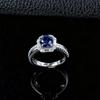 European Style S925 Sterling Silver Octagonal Halo Sapphire & Diamond Engagement Ring