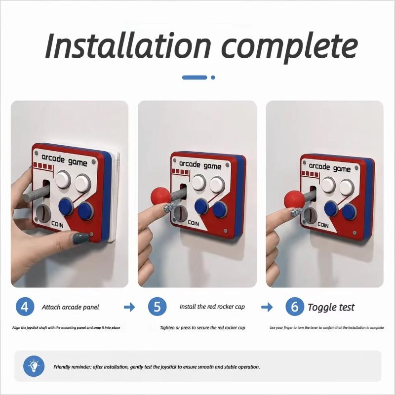 3D Creative Retro Game Joystick Light Switch Socket Panel Decor Fun Novelty Home Wall Ornament Gift for Kids Teens