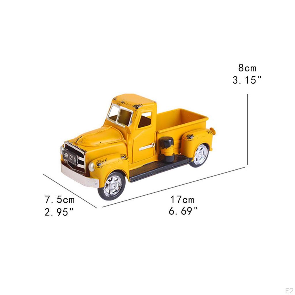 Christmas Farmhouse Truck Farm Metal Car Cute Collectible Tabletop Storage Pickup Model