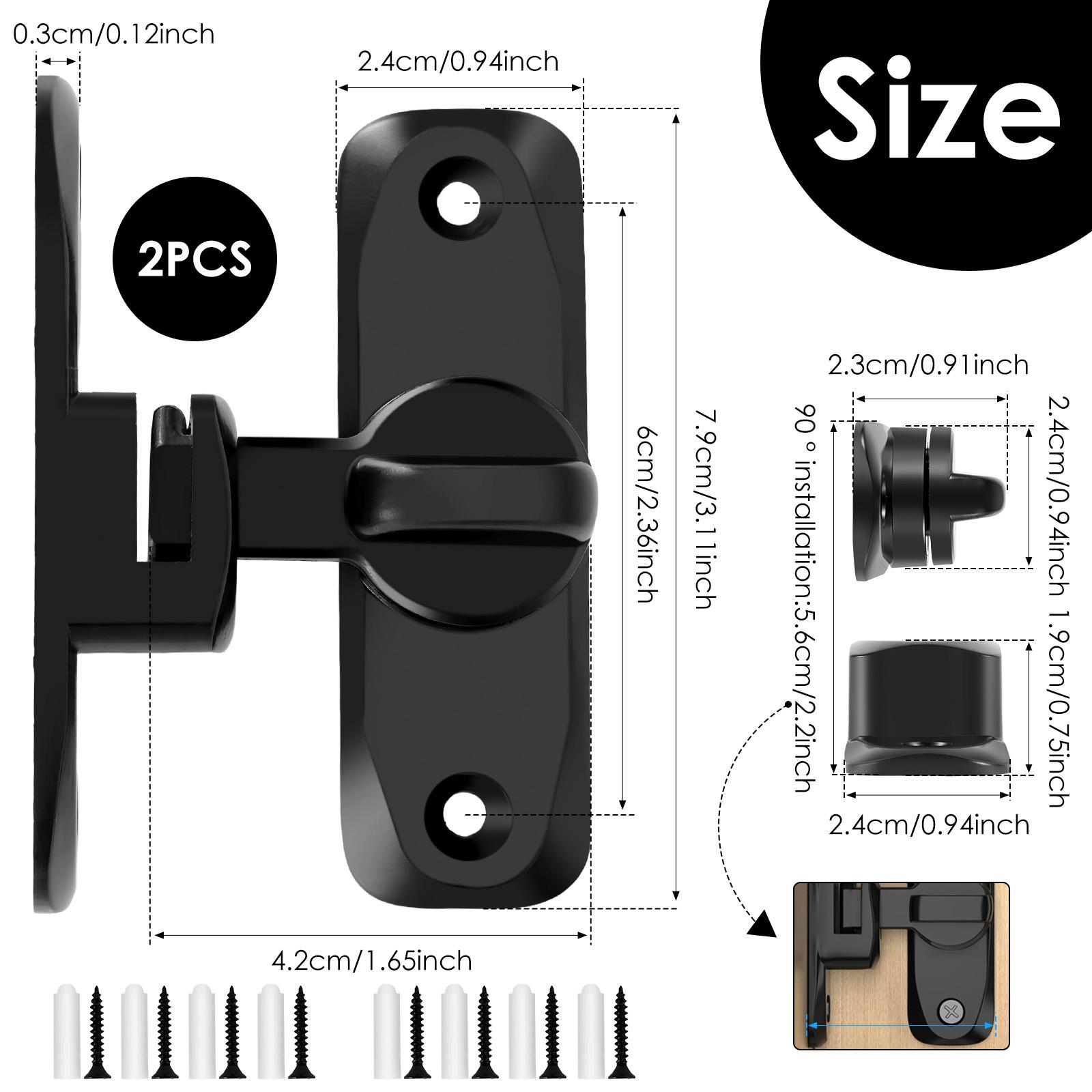 

90/180 Degree Flip Door Lock Home Security Sliding Door Latch Small Gate Latches Hardware Anti-theft Lock Zinc Alloy Door Bolts