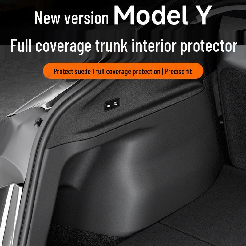 Tesla Model Y Trunk Side Protector: Velvet Corner Interior Accessory