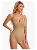 Women's Plus Size Waist Cincher Bodysuit - European & American Postpartum T-Back Corset Underwear