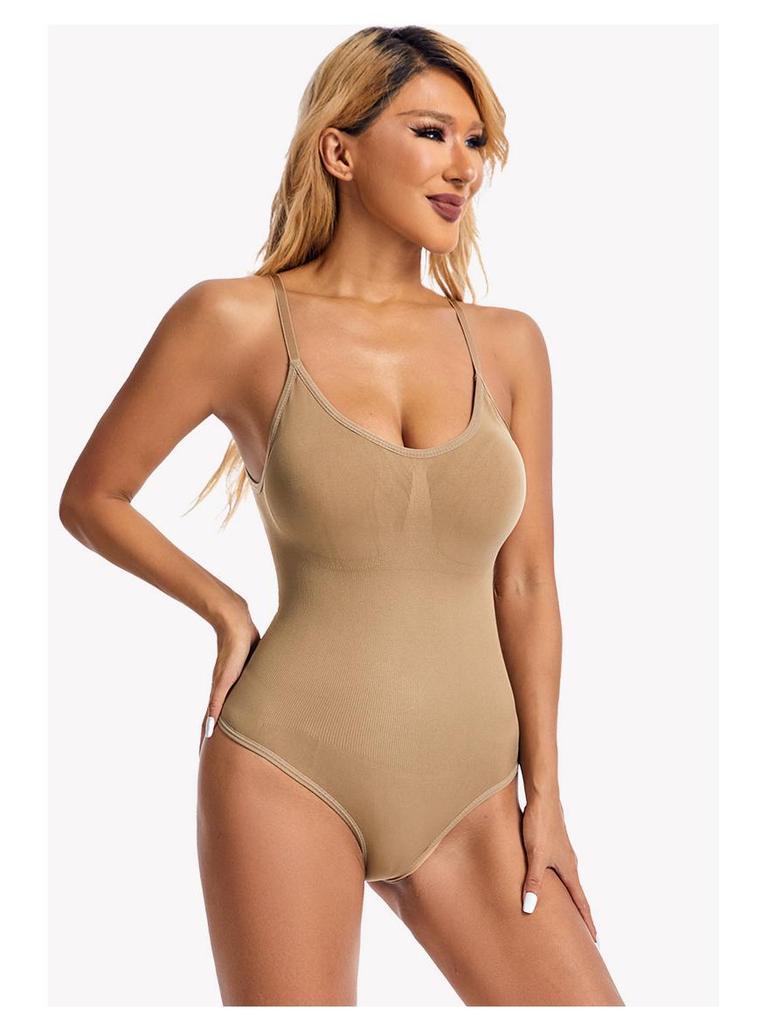 Women's Plus Size Waist Cincher Bodysuit - European & American Postpartum T-Back Corset Underwear