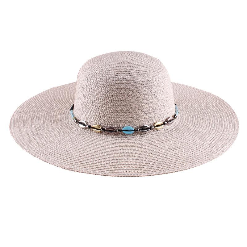 Summer Beach European and American Wind Along Dome Ladies Straw Hat Travel Vacation Adjustable Sunscreen Shade Beach Hat