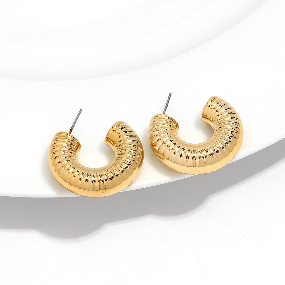 Punk Textured Irregular Circle Earring Hoops for Women Retro Gold Color Acrylic Geometric Huggies Earrings Trendy Jewelry Gift