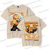 New Demon Slayer Zenitsu Agatsuma T Shirt Men Fashion Manga T-shirts Cool Two-sided Graphics Unisex Tops Anime Homme Camiseta