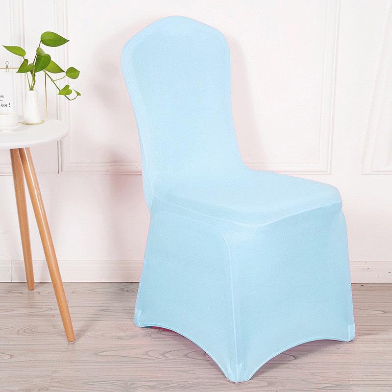 Red and White Stretch Chair Cover - Dustproof, Full Coverage for Banquet, Hotel, or Wedding Chairs.