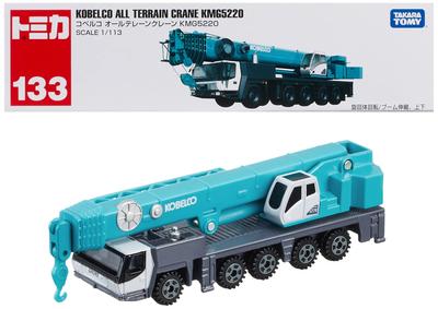 TAKARA TOMY Lång Typ Tomica Nr 133 Kobelco All Terrain Crane Minibil Bil Leksak Man 3 år och äldre Förpackad Leksak Säkerhetsstandarder Godkända ST-märke