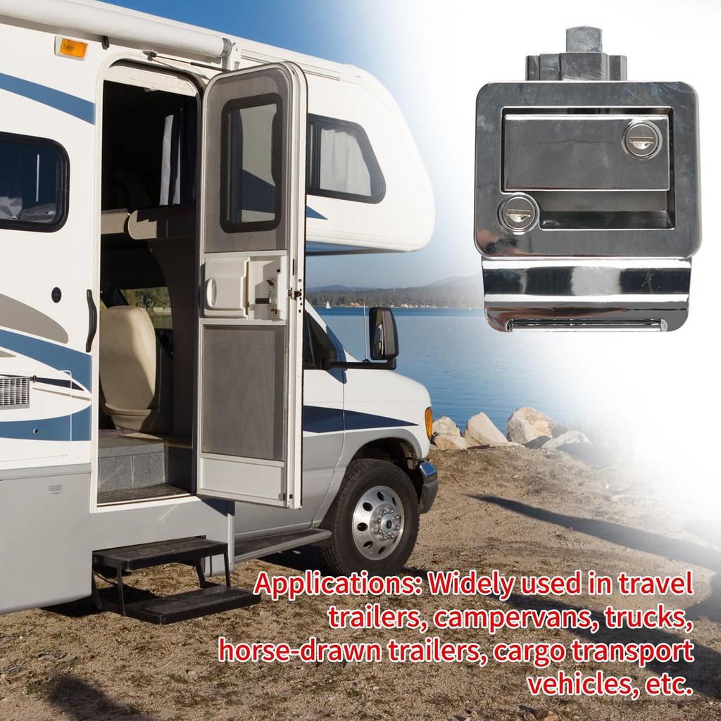 Trailer Door Lock Security Portable Heavy Duty Rv Cargo Door Latch With Paddle Deadbolt For Motorhome Hauler Campervan Truck