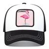 Net Baseball Stitching Embroidered Patch Flamingo Neutral Gender Women  Men For Caps Spring Summer Outdoor Sunscreen Hat Adjustable Casual Trucker