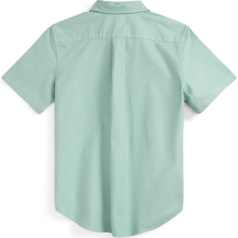 Polo Ralph Lauren Solid Color Logo Embroidered Single-Breasted Short Sleeve Shirt Kids shirts Green 323905297-001