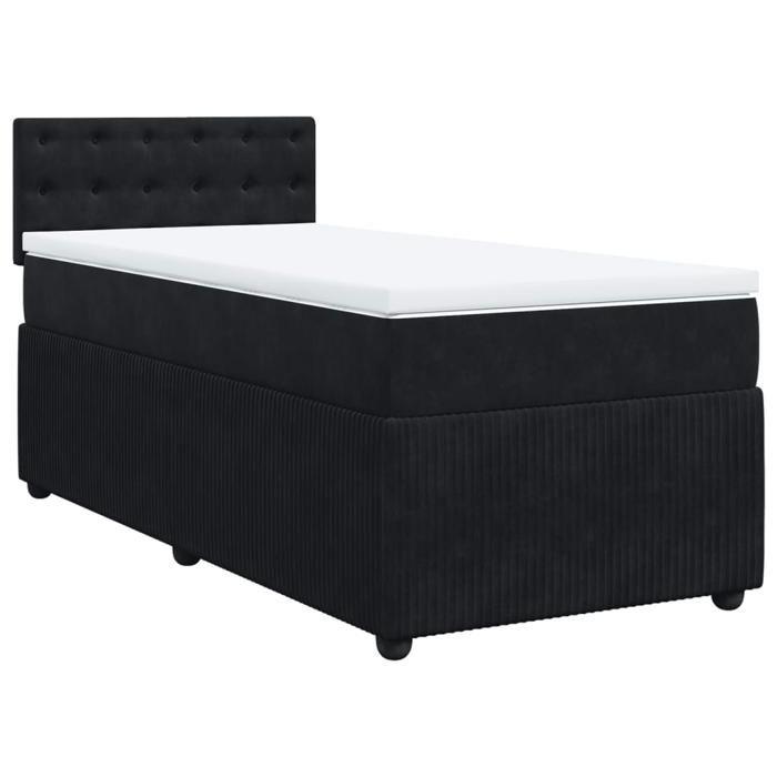 VidaXL Sommier à lattes de lit et matelas Noir 80x200 cm Velours 3287604