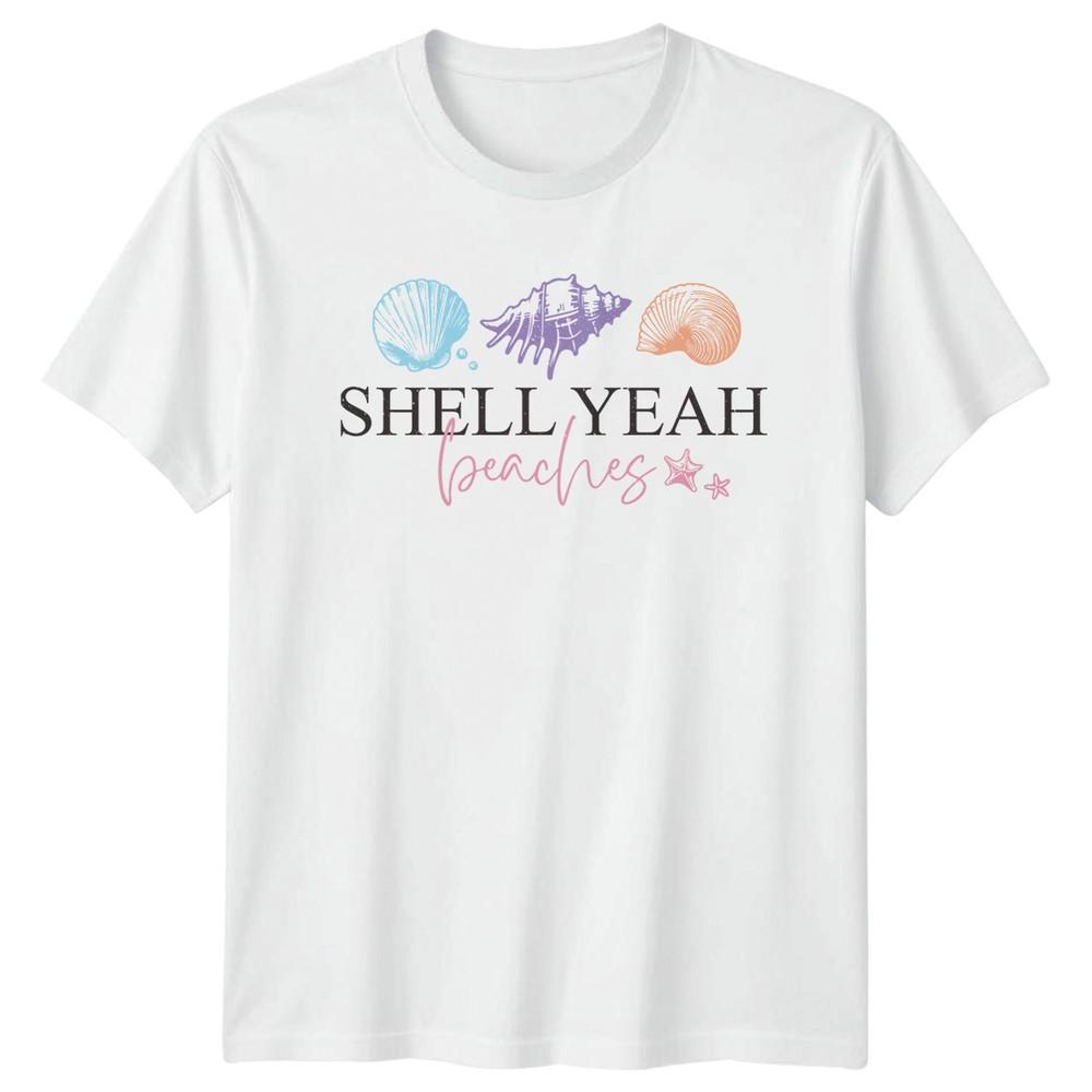 Shell Yeah Beaches Unisexs TShirt Seashell Coastal Birthday Gift For Her S