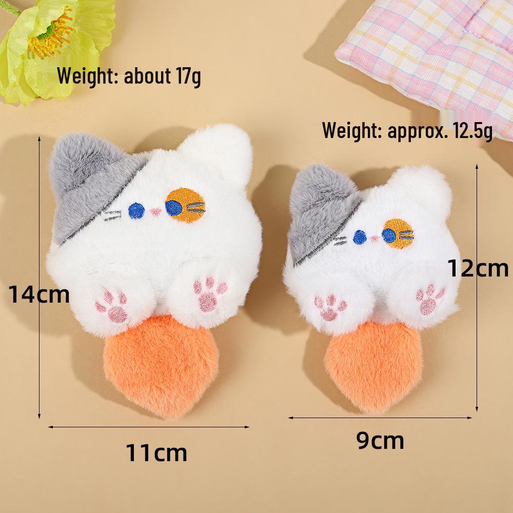 Adorable Cartoon Cat Plush Keychain - DIY Schoolbag Pendant