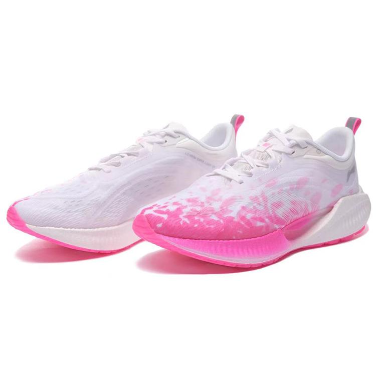 New LiNing Super Light 19 Low Top Running Shoes Women's White Pink ARBS002-30