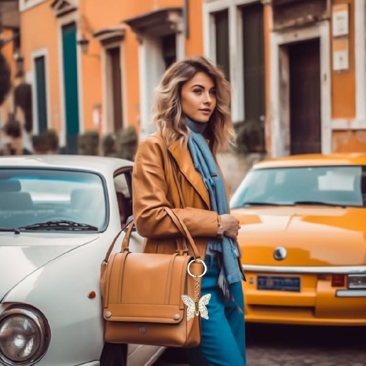 Eleganter Farbverlauf Schmetterling Schlüsselanhänger Stilvoller Acryl Schlüsselanhänger Bunter Schlüsselring Tasche Anhänger Schmuckstück für den täglichen Gebrauch