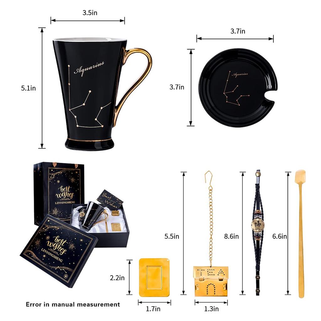 Bankoo Leo Kaffee Stilvolles Sternzeichen Beliebtes Geschenk für Weiblich Hochzeit 400ml Tasse, Becher, Mama, Papa, Männer, Frauen, Geburtstage, Freundin, Ehefrau, Schwester,