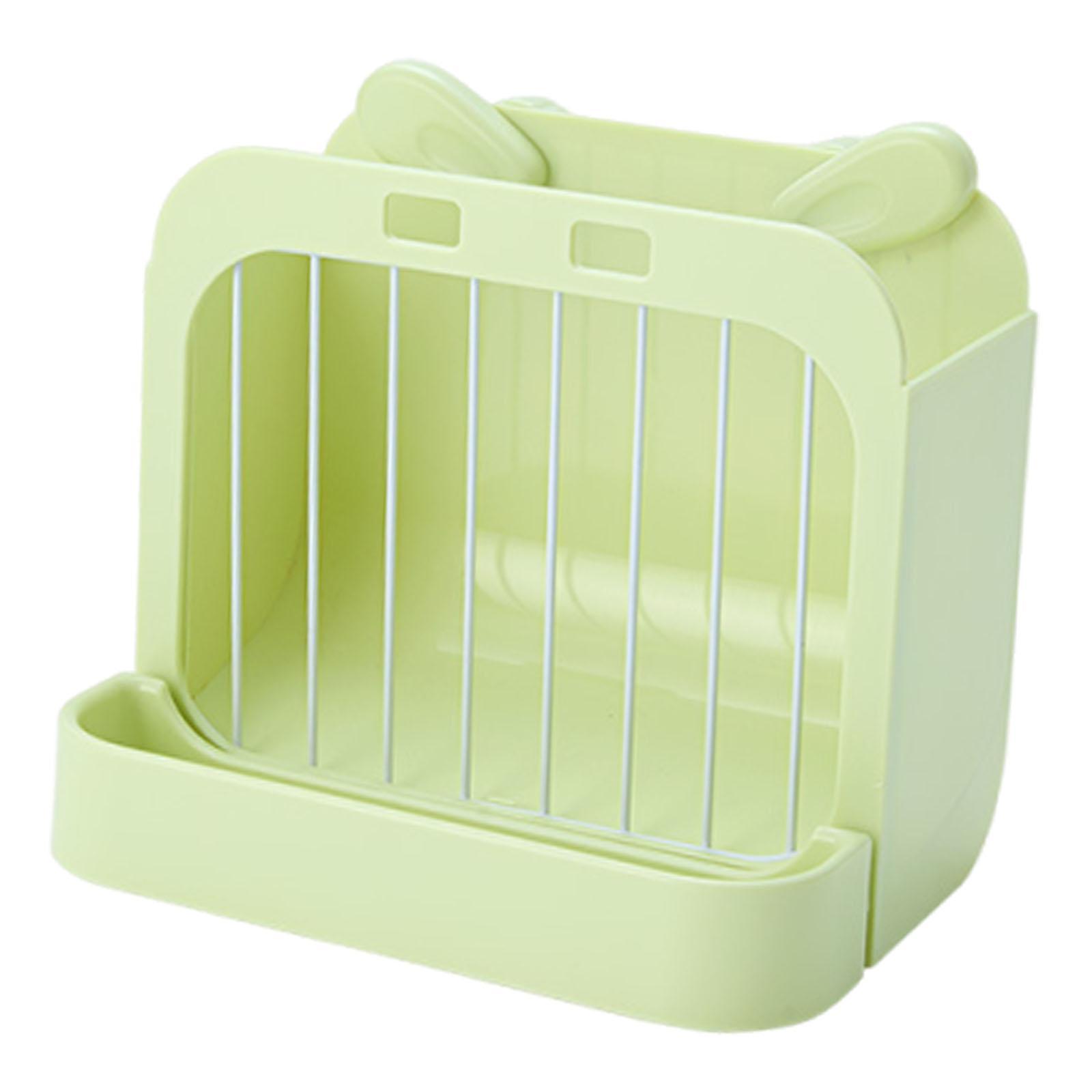 

Rabbit Hay Feeding Container ABS Plastic Spill Proof Rack Trough for Cage Bunnies and Guinea Pig Accessories зелений