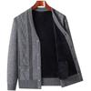 Warm Fleece-Lined Cardigan for Middle-Aged and Elderly Men: Knitted Sweater & Thick Grandpa Jacket