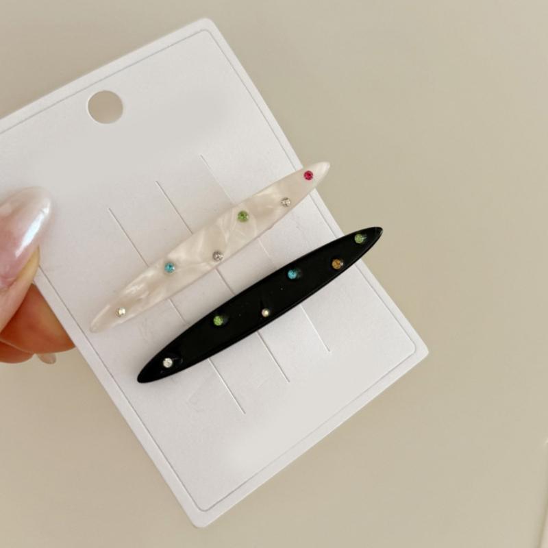 Elegant Rhinestones Hair Clip With Colorful Crystals Acetate Acid Design Hair Pin For Women And Girl Daily Wear
