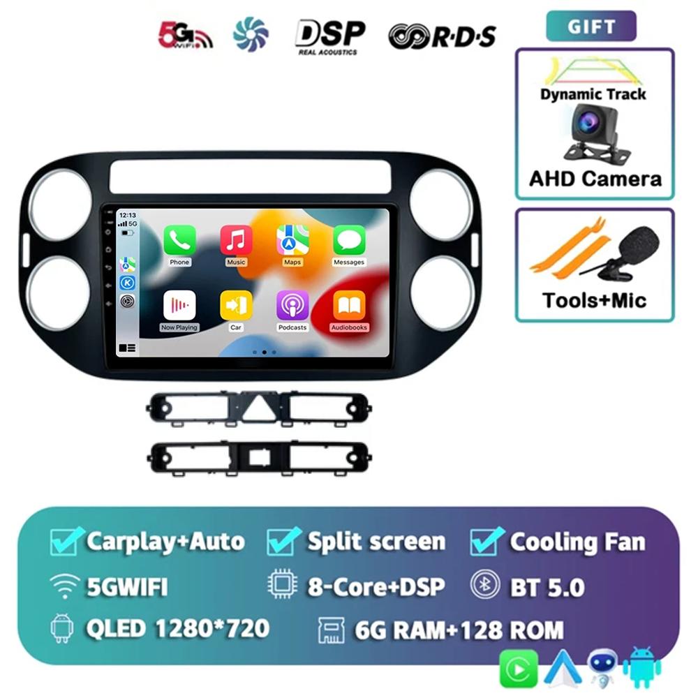 Android14 Carplay Auto For Volkswagen Tiguan 1 NF 2006 - 2014 2015 2016 Car Radio Multimedia Player Video Stereo WIFI+4G BT 2DIN