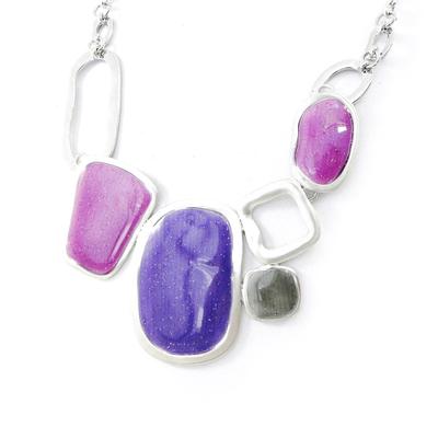 [H9057] - Purple 'Coloring' Designer Necklace