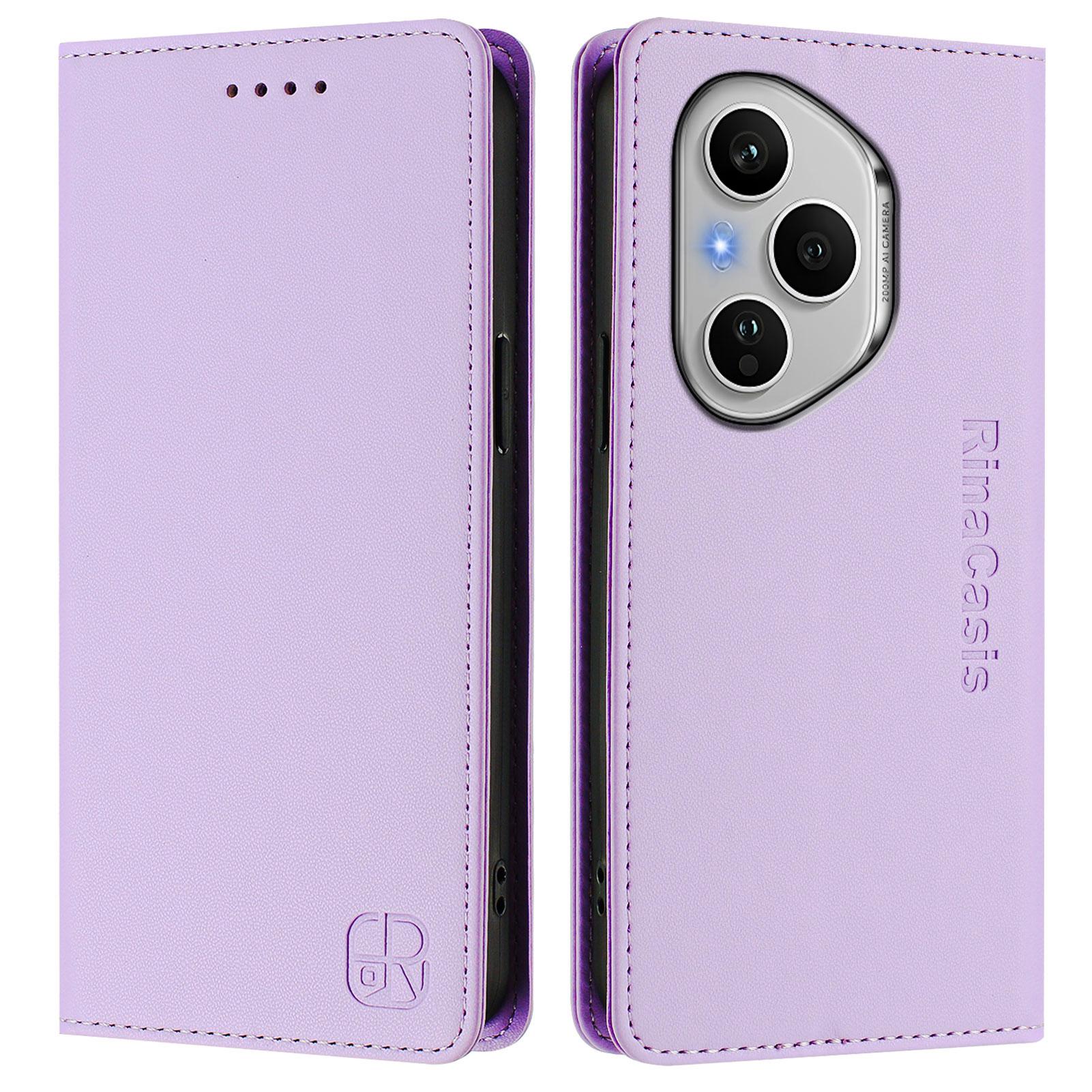 

Для Honor 400 Pro 5G (Глобальний) Шкіряний чохол RINACASIS RC01 Чохол для телефону з RFID-блокуванням Гаманець Підставка Light Purple