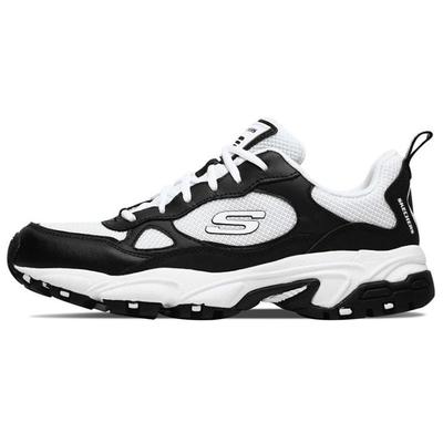 Stamina Faux Leather Lace-Up Low-Top Dad Shoes Men Sneakers Black White 51706-BKW